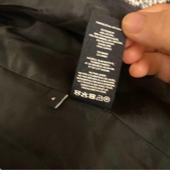 Theory tweed plaid side zip black white jacket chic preppy collared Size 4 - Picture 8 of 8